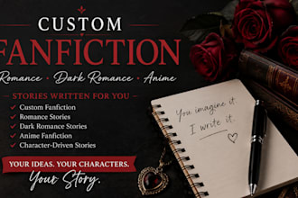 write custom romance, dark romance anime fanfiction and character driven stories