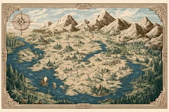 create map illustration, vector map and fantasy map design