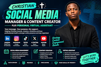 be christain social media manager content creator personal virtual assistant