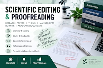 proofread and edit scientific and academic documents