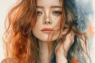 watercolor portrait painting, photo to watercolor portrait