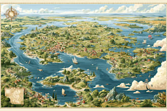 create custom map vector map illustration