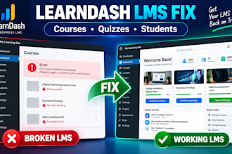 fix learndash lms issues and wordpress course website errors