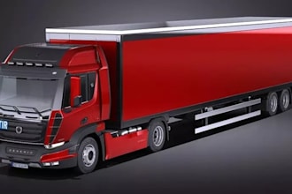 create realistic 3d truck model, vehicle, game ready and 3d printing