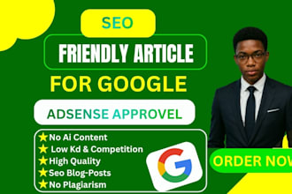 write SEO friendly articles for google and adsense approval
