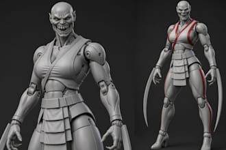 create a custom 3d articulated character for 3d printing