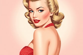 pin up girl and pin up girl illustration