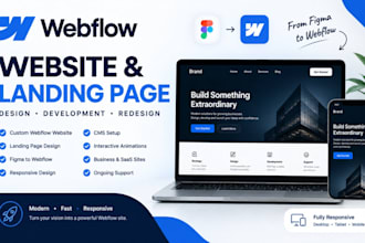 build a responsive webflow website landing page or figma to webflow