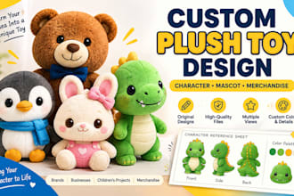 design custom plush toy character mascot for brand children merchandise