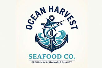 design a professional corporate seafood logo