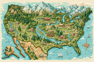 make unique hand drawn map vector illustration