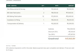 build an automated invoice and quotation generator