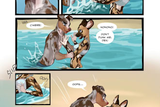 draw nsfw furry comic, anime furry comic, horror comic page, erotic comic page