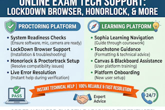 lockdown, honorlock, sophia learning, touchstone