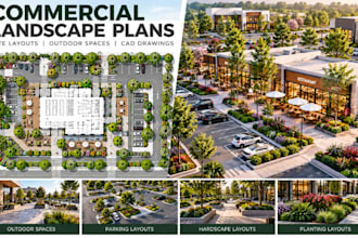 design commercial landscape floor plans, site layouts, outdoor space cad