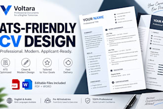 design a professional ats friendly CV and resume