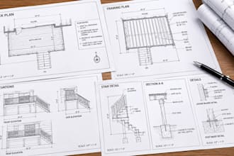 draw deck permit plans, porch plans and patio permit drawings in autocad