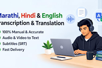 do accurate marathi,hindi,english transcription, translation, and subtitles