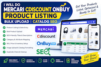 do mercari cdiscount onbuy product listing bulk upload catalog seo marketplace