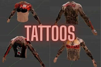 design realistic custom full body tattoos for fivem peds