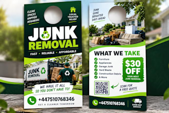design junk removal door hangers for hauling cleanouts and local quote requests