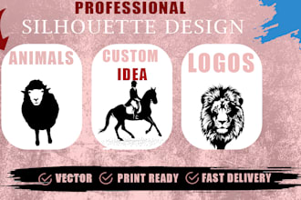 draw professional silhouette, stencil and line art from your photo in 24 hours