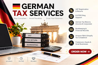 do corporate tax, income tax bookkeeping, vat, and german tax returns