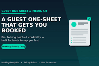 create a podcast guest one sheet that gets you booked