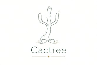design a unique cactus tree logo for your brand or business
