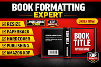 format or fix paperback book cover, resize, book margin, kdp book formatting