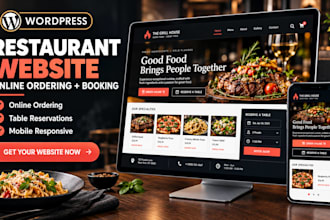 design a restaurant website with online ordering system and table reservations