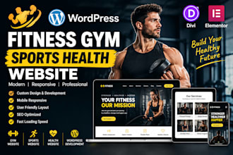 design modern fitness, gym, workout, sports website for you