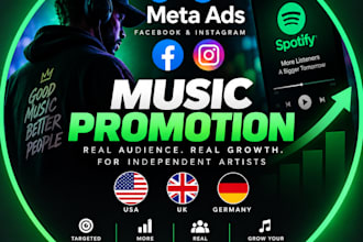 run meta ads for USA, UK, germany  independent artists releasing new music
