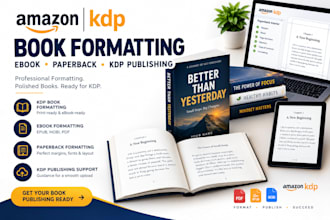 do amazon KDP book formatting, ebook paperback formatting kdp book publishing