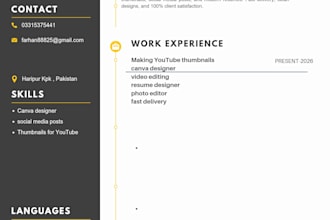 design professional resume and CV in canva for students and teachers