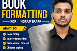 type, format, and typeset books for amazon KDP and ingram spark