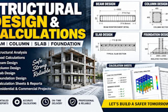 do foundation, beam, column, and slab structural design calculation