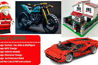 design lego technic car bike minifigure ship lego moc house with xml part list