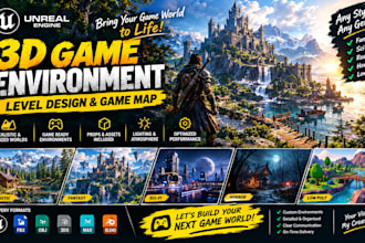 design 3d game environment, level design and game map