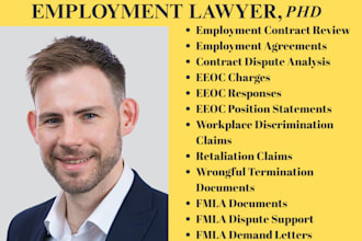 employment lawyer in ca,fl for contract review, tort, eeoc charge,esop plan,fmla