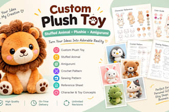 make custom plush toy design stuffed animal plushie amigurumi crochet pattern