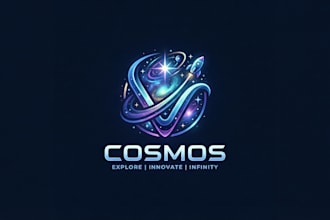 design a stunning and futuristic cosmos logo for your brand