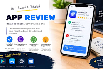 user test and review ios, app, website testing, usability testing or software