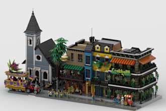 design custom 3d lego moc models with parts list and PDF building instructions