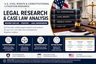 conduct US litigation legal research and case law analysis
