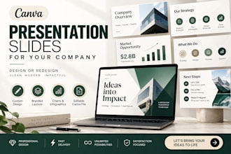 design canva presentation slides for company or redesign presentation slides