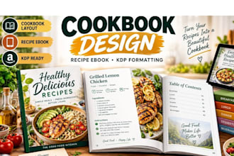 do cookbook layout design, recipe ebook cookbook writer, KDP cookbook formatting