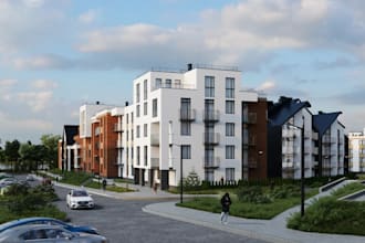 convert 2d revit floor plan to residential building design, 3d visualization