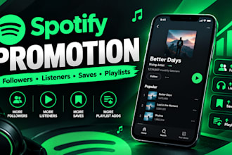boost spotify followers, monthly listeners, stream saves and playlist adds