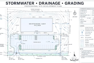 stormwater calculation drainage report civil utility site grading plan